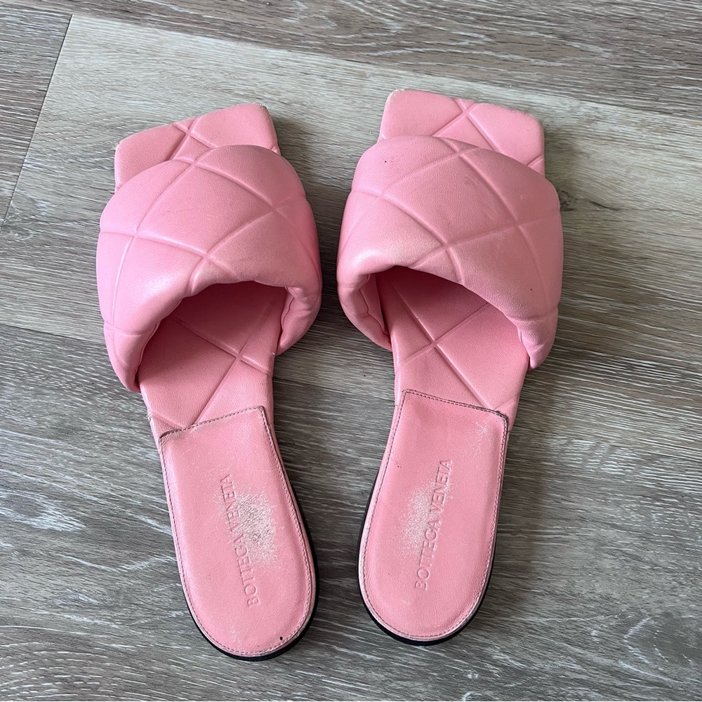 Bottega veneta lido flat sandals pink quilted slides - Picture 7 of 8